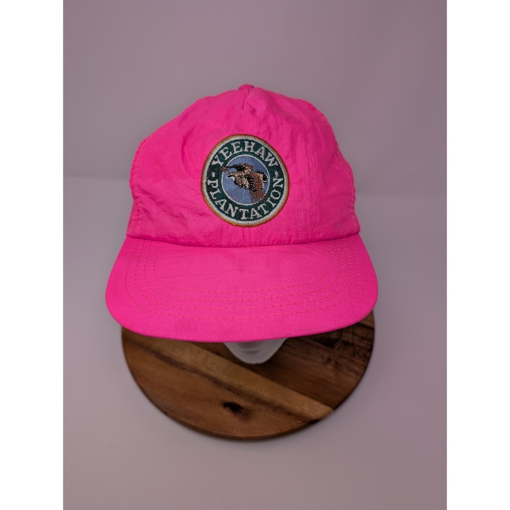 VTG Yeehaw Plantation Hat Cap‎ Pink Quail Hunting Preserve Rollins Ranch Florida